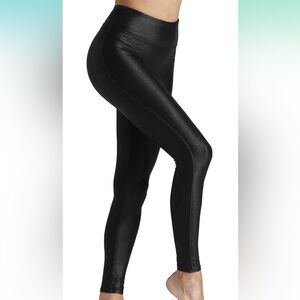 🎀 NWT Faux Leather Leggings Tummy Control High Waist Dressy Stretch Yoga Pants